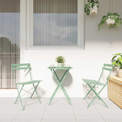 vidaXL Gartenklappstuhl 2 pcs Hellmint 42 x 46 x 82cm Metall