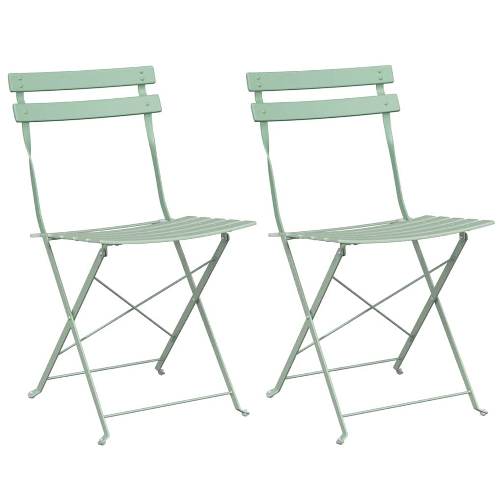 vidaXL Gartenklappstuhl 2 pcs Hellmint 42 x 46 x 82cm Metall