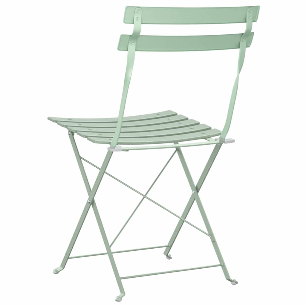 vidaXL Gartenklappstuhl 2 pcs Hellmint 42 x 46 x 82cm Metall