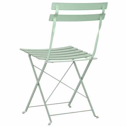 vidaXL Gartenklappstuhl 2 pcs Hellmint 42 x 46 x 82cm Metall