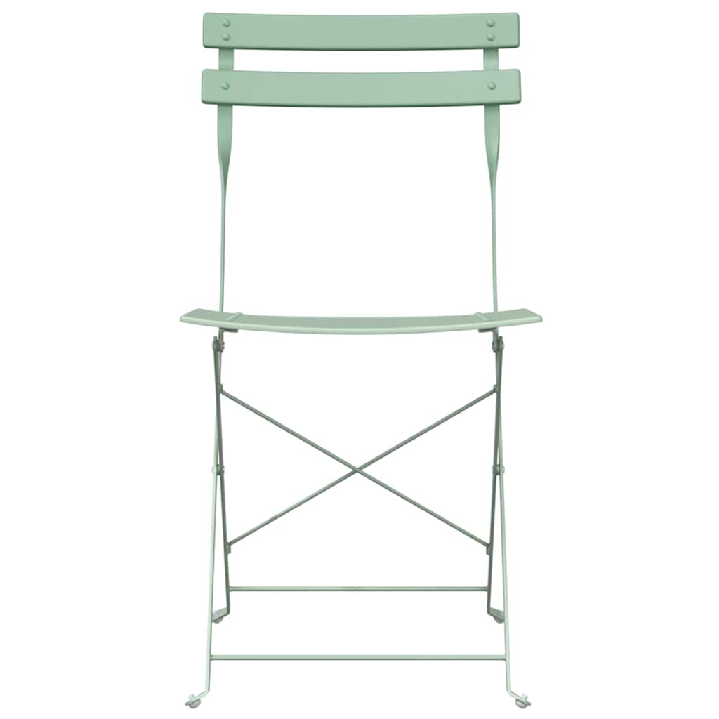 vidaXL Gartenklappstuhl 2 pcs Hellmint 42 x 46 x 82cm Metall
