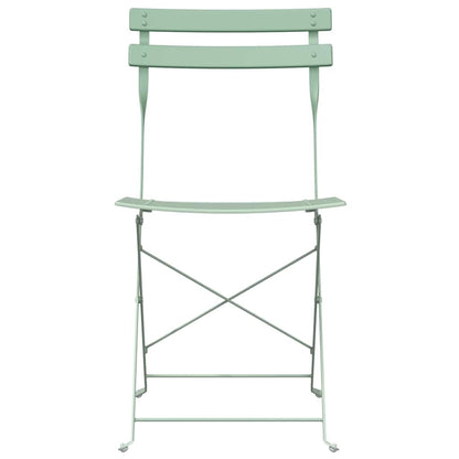 vidaXL Gartenklappstuhl 2 pcs Hellmint 42 x 46 x 82cm Metall