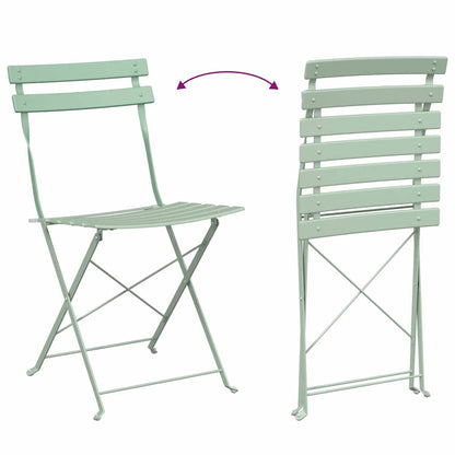 vidaXL Gartenklappstuhl 2 pcs Hellmint 42 x 46 x 82cm Metall