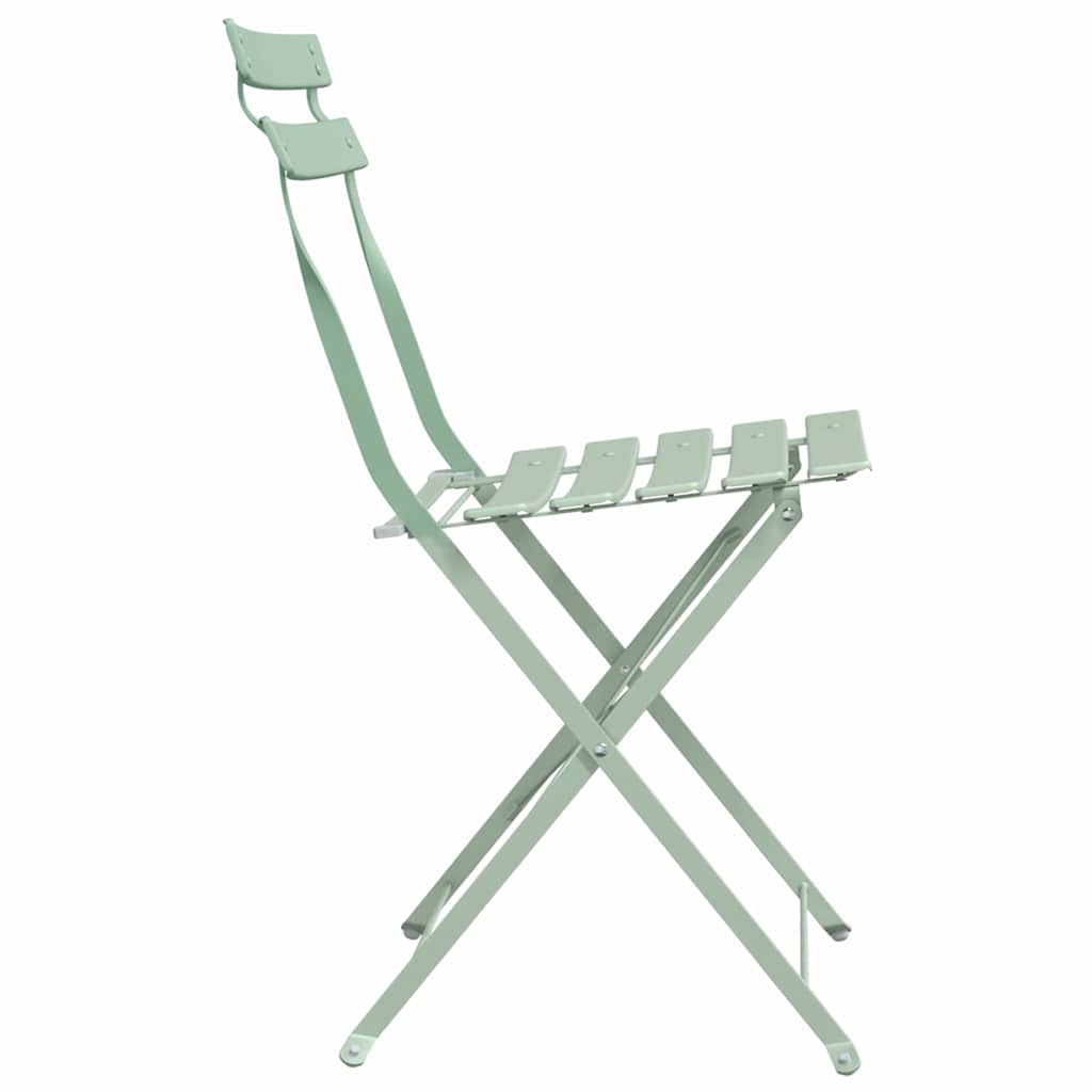 vidaXL Gartenklappstuhl 2 pcs Hellmint 42 x 46 x 82cm Metall