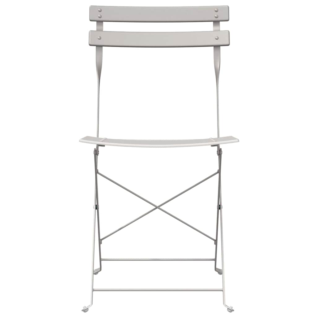 Gartenklappstuhl 2 pcs Beige 42 x 46 x 82cm Metall