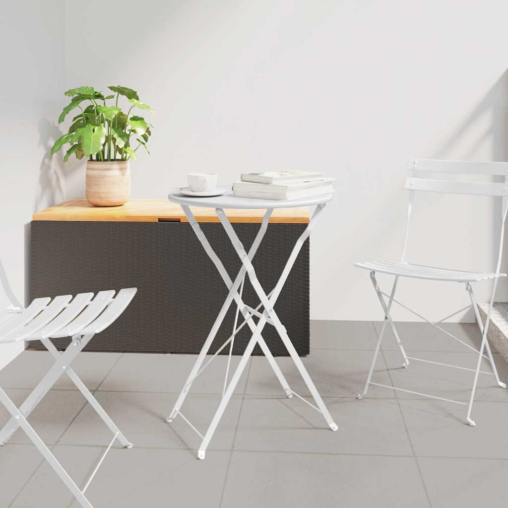 vidaXL Bistrotisch Weiß Ø 50 x 71 cm Pulverbeschichteter Stahl