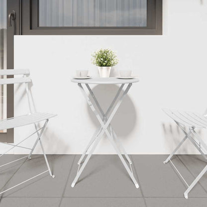 vidaXL Bistrotisch Weiß Ø 50 x 71 cm Pulverbeschichteter Stahl