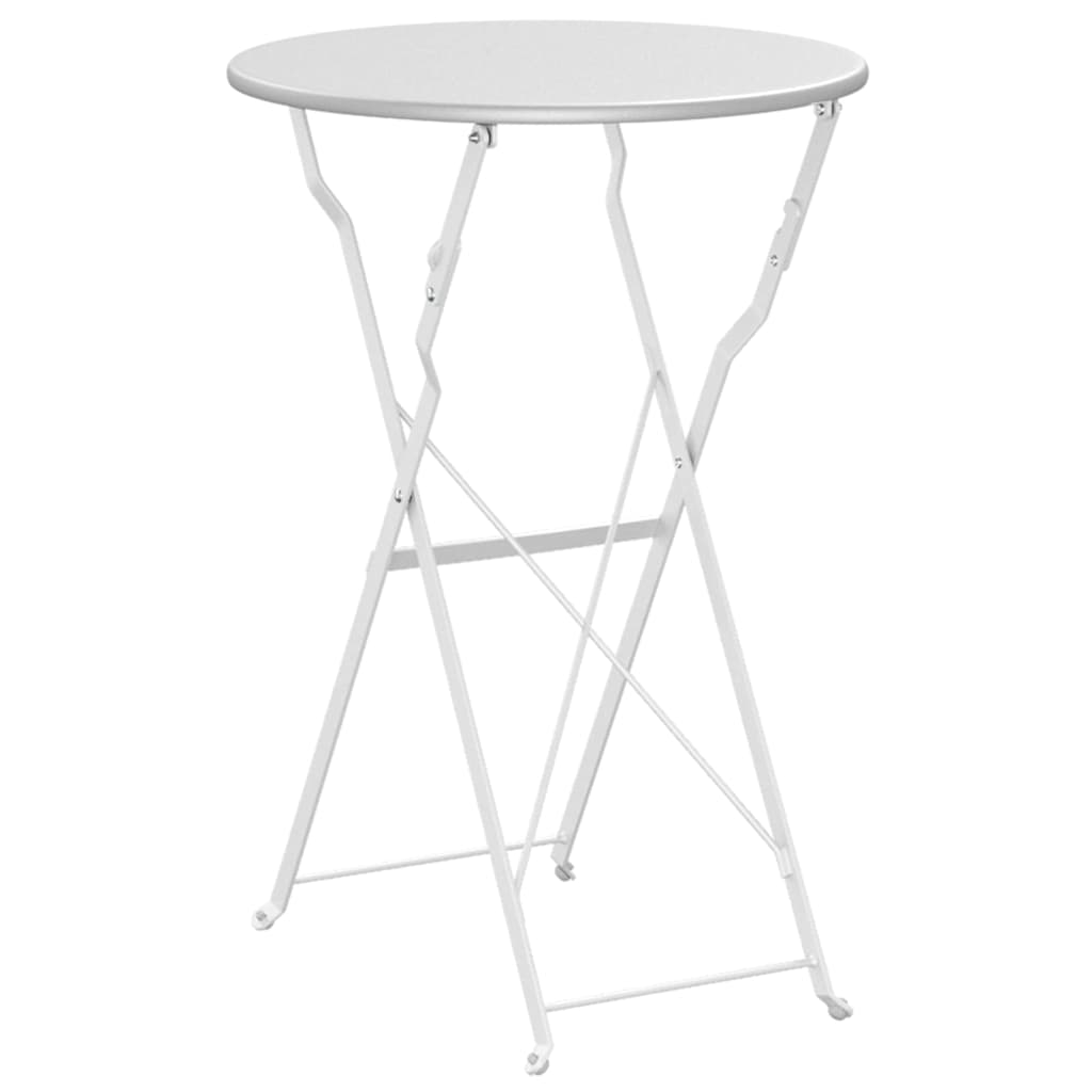 vidaXL Bistrotisch Weiß Ø 50 x 71 cm Pulverbeschichteter Stahl