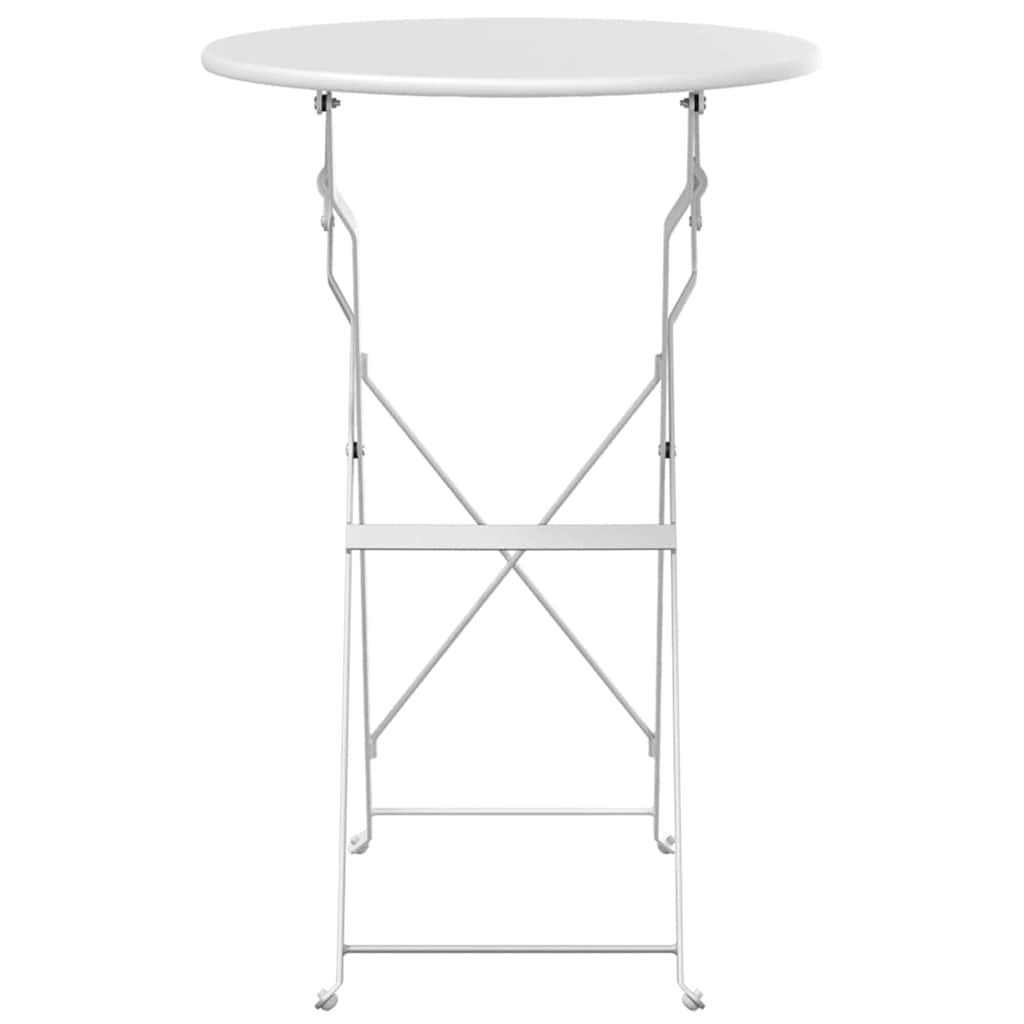vidaXL Bistrotisch Weiß Ø 50 x 71 cm Pulverbeschichteter Stahl