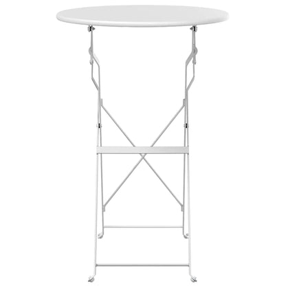 vidaXL Bistrotisch Weiß Ø 50 x 71 cm Pulverbeschichteter Stahl