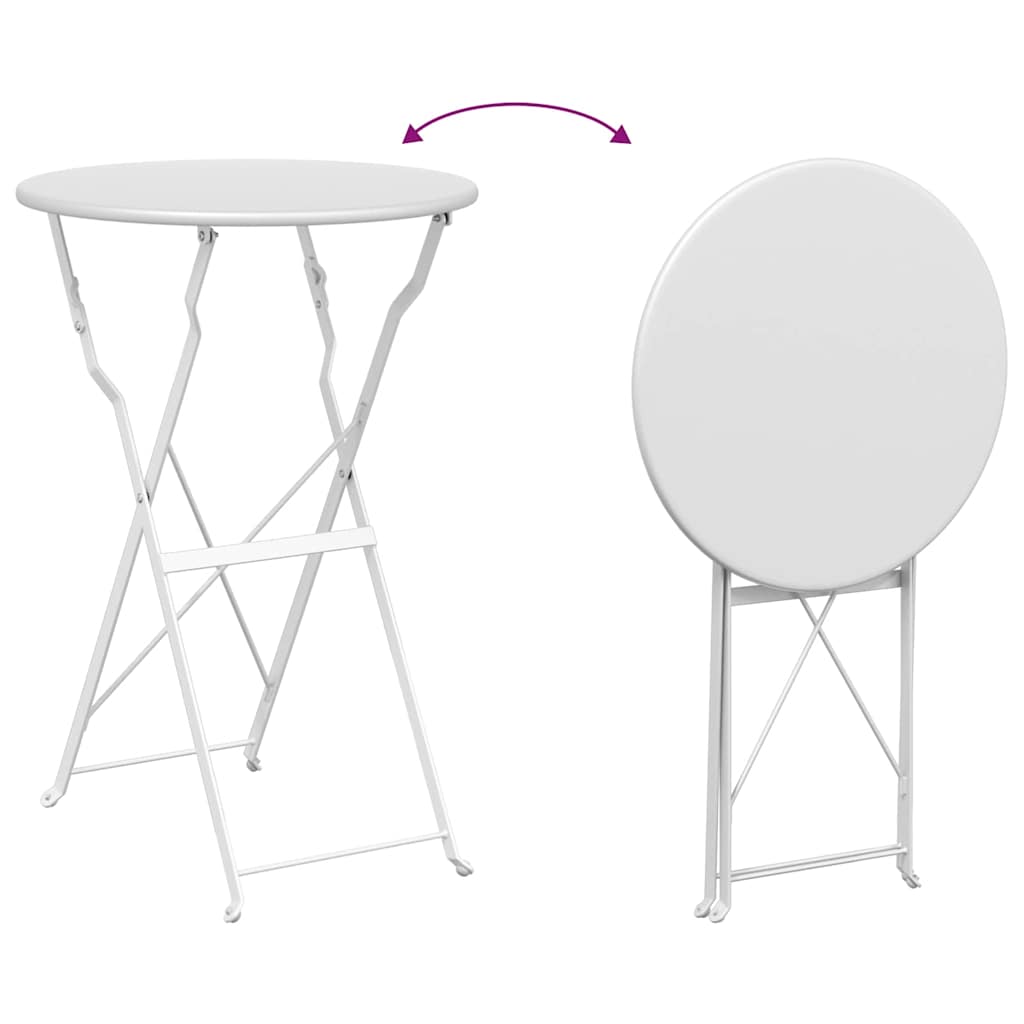vidaXL Bistrotisch Weiß Ø 50 x 71 cm Pulverbeschichteter Stahl