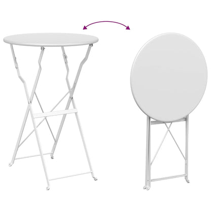 vidaXL Bistrotisch Weiß Ø 50 x 71 cm Pulverbeschichteter Stahl