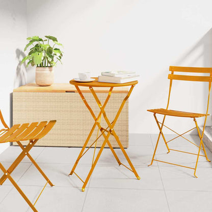 vidaXL Bistrotisch Senf Ø 50 x 71 cm Pulverbeschichteter Stahl