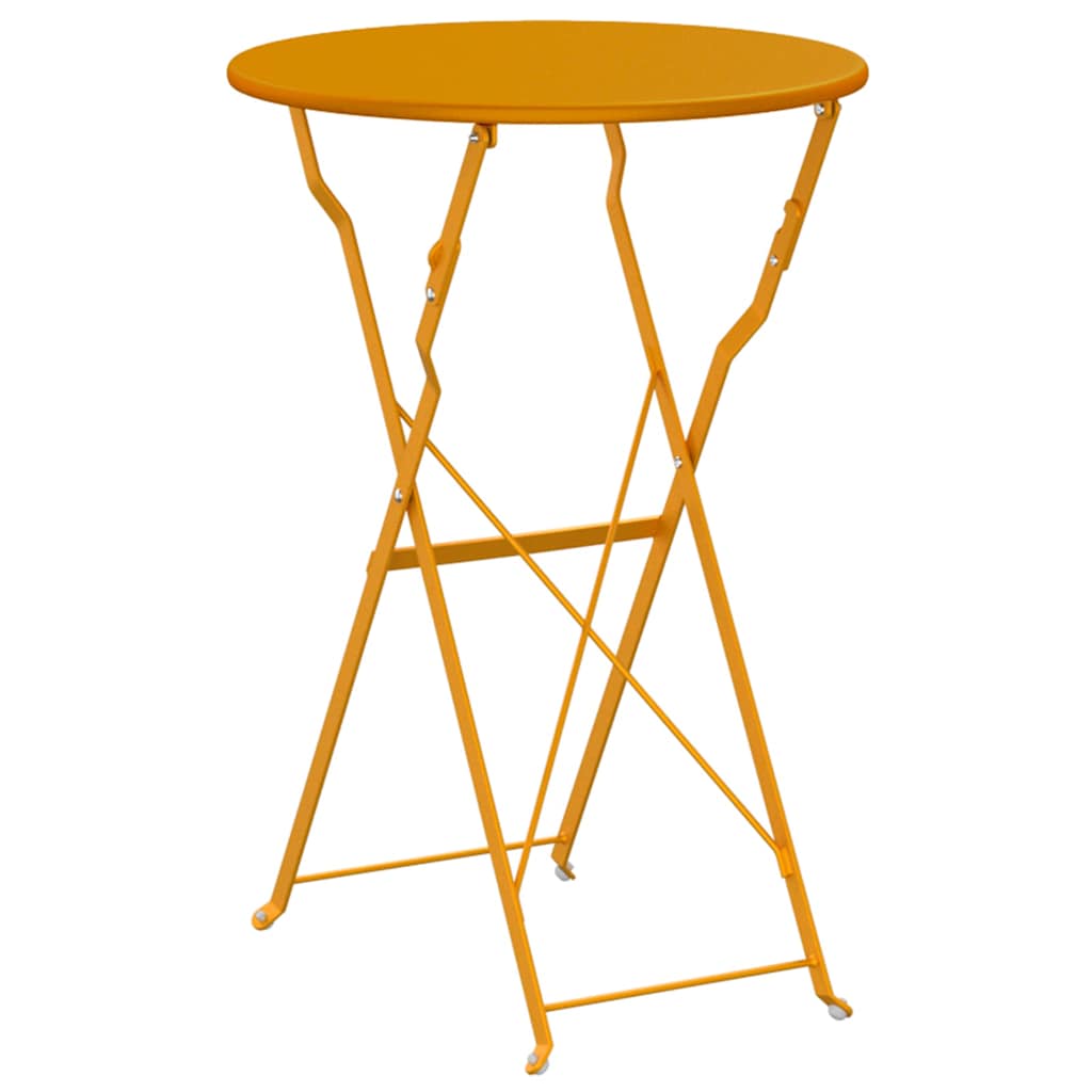 vidaXL Bistrotisch Senf Ø 50 x 71 cm Pulverbeschichteter Stahl