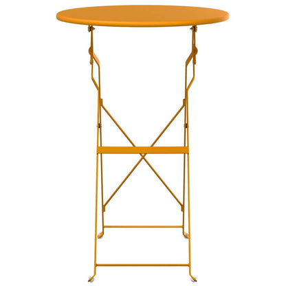 vidaXL Bistrotisch Senf Ø 50 x 71 cm Pulverbeschichteter Stahl