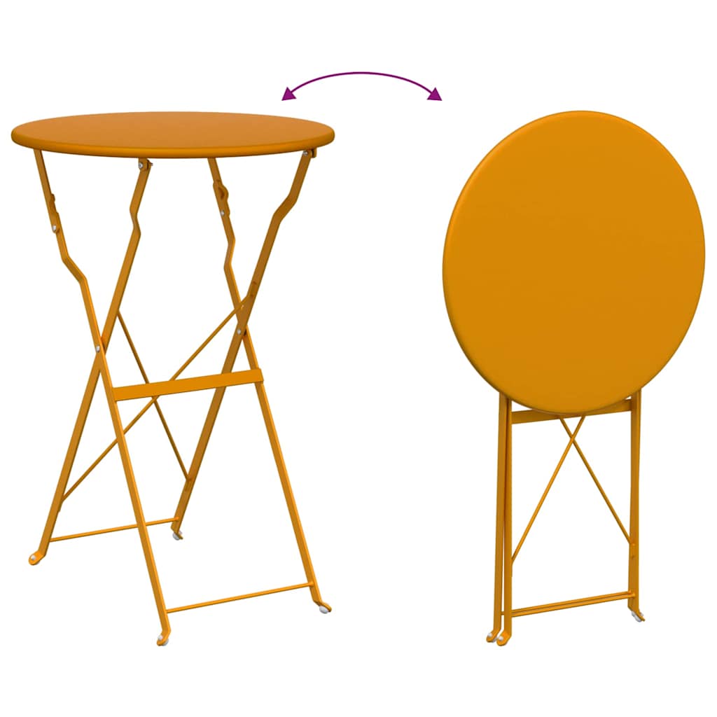 vidaXL Bistrotisch Senf Ø 50 x 71 cm Pulverbeschichteter Stahl