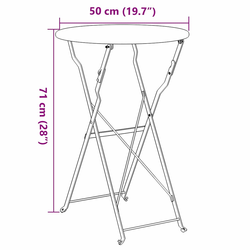 vidaXL Bistrotisch Senf Ø 50 x 71 cm Pulverbeschichteter Stahl