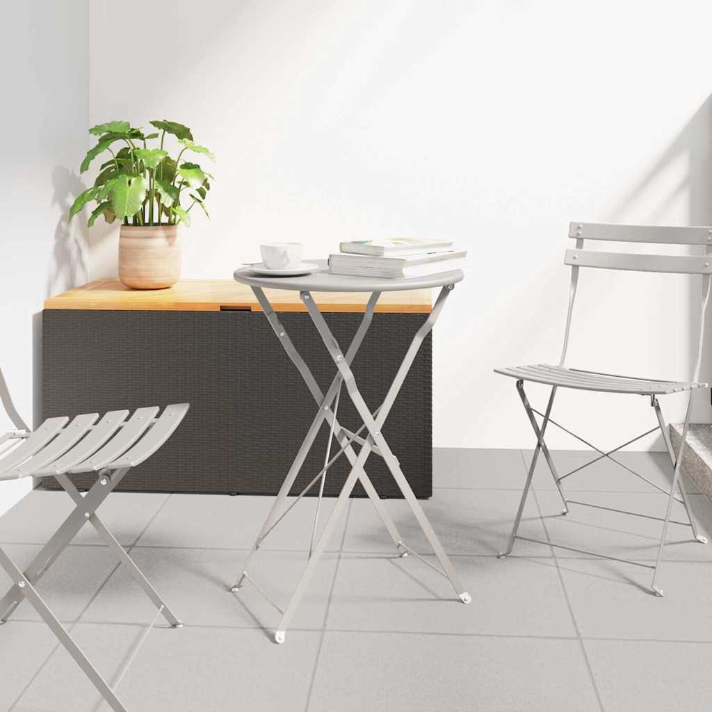 vidaXL Bistrotisch Beige Ø 50 x 71 cm Pulverbeschichteter Stahl