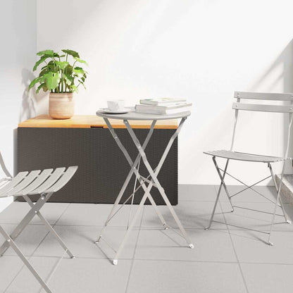 vidaXL Bistrotisch Beige Ø 50 x 71 cm Pulverbeschichteter Stahl