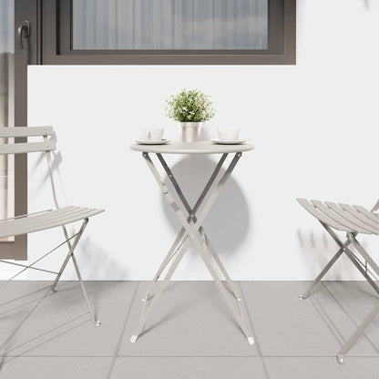 vidaXL Bistrotisch Beige Ø 50 x 71 cm Pulverbeschichteter Stahl