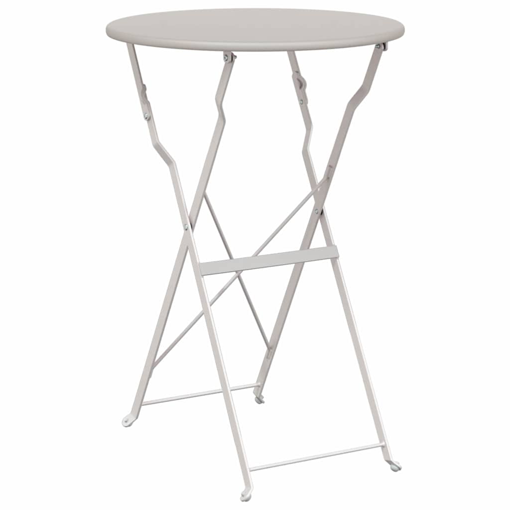 vidaXL Bistrotisch Beige Ø 50 x 71 cm Pulverbeschichteter Stahl
