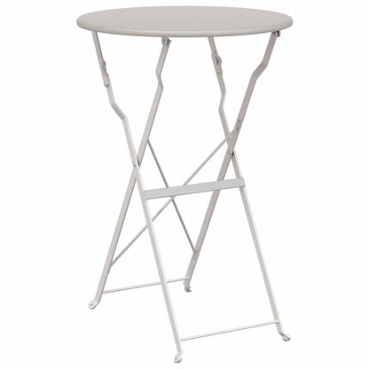 vidaXL Bistrotisch Beige Ø 50 x 71 cm Pulverbeschichteter Stahl