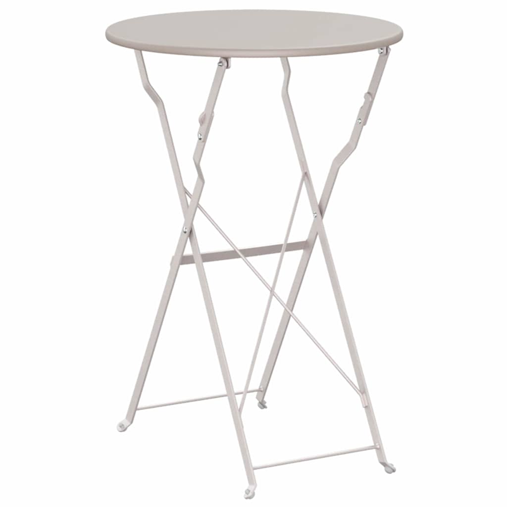 vidaXL Bistrotisch Beige Ø 50 x 71 cm Pulverbeschichteter Stahl