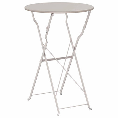 vidaXL Bistrotisch Beige Ø 50 x 71 cm Pulverbeschichteter Stahl