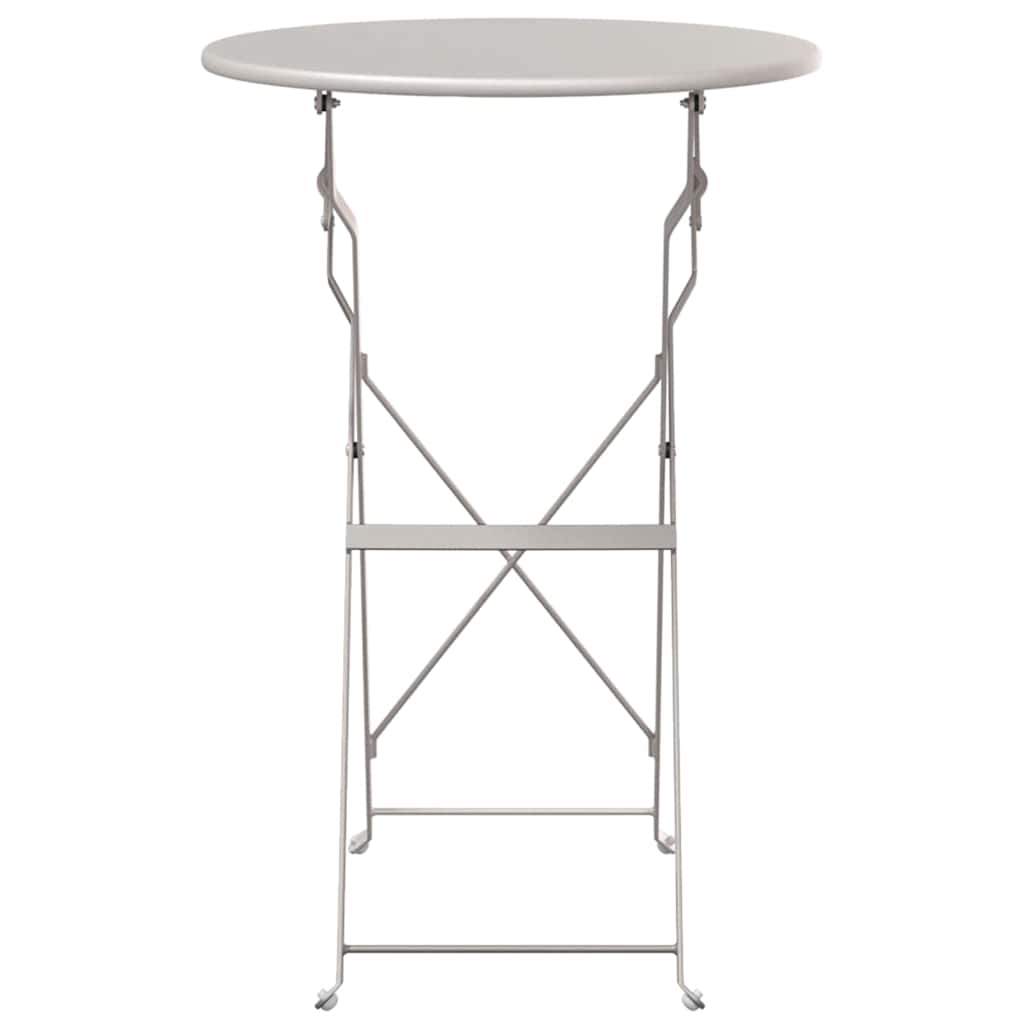 vidaXL Bistrotisch Beige Ø 50 x 71 cm Pulverbeschichteter Stahl
