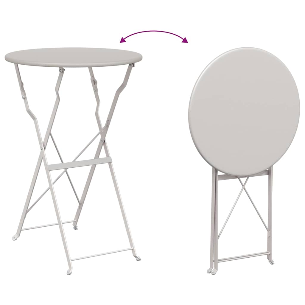 vidaXL Bistrotisch Beige Ø 50 x 71 cm Pulverbeschichteter Stahl