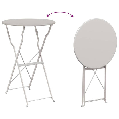 vidaXL Bistrotisch Beige Ø 50 x 71 cm Pulverbeschichteter Stahl