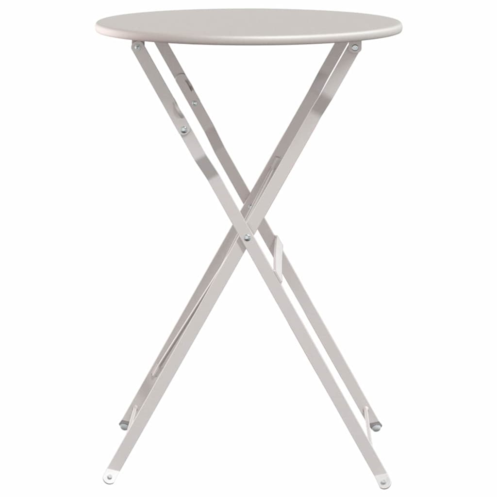 vidaXL Bistrotisch Beige Ø 50 x 71 cm Pulverbeschichteter Stahl