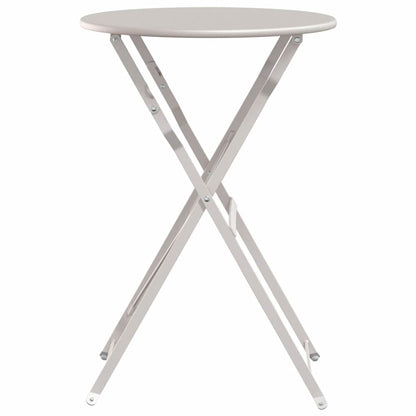 vidaXL Bistrotisch Beige Ø 50 x 71 cm Pulverbeschichteter Stahl