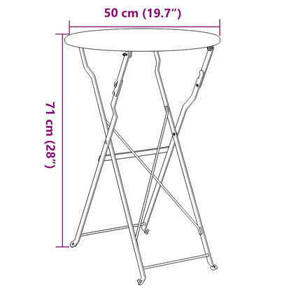 vidaXL Bistrotisch Beige Ø 50 x 71 cm Pulverbeschichteter Stahl