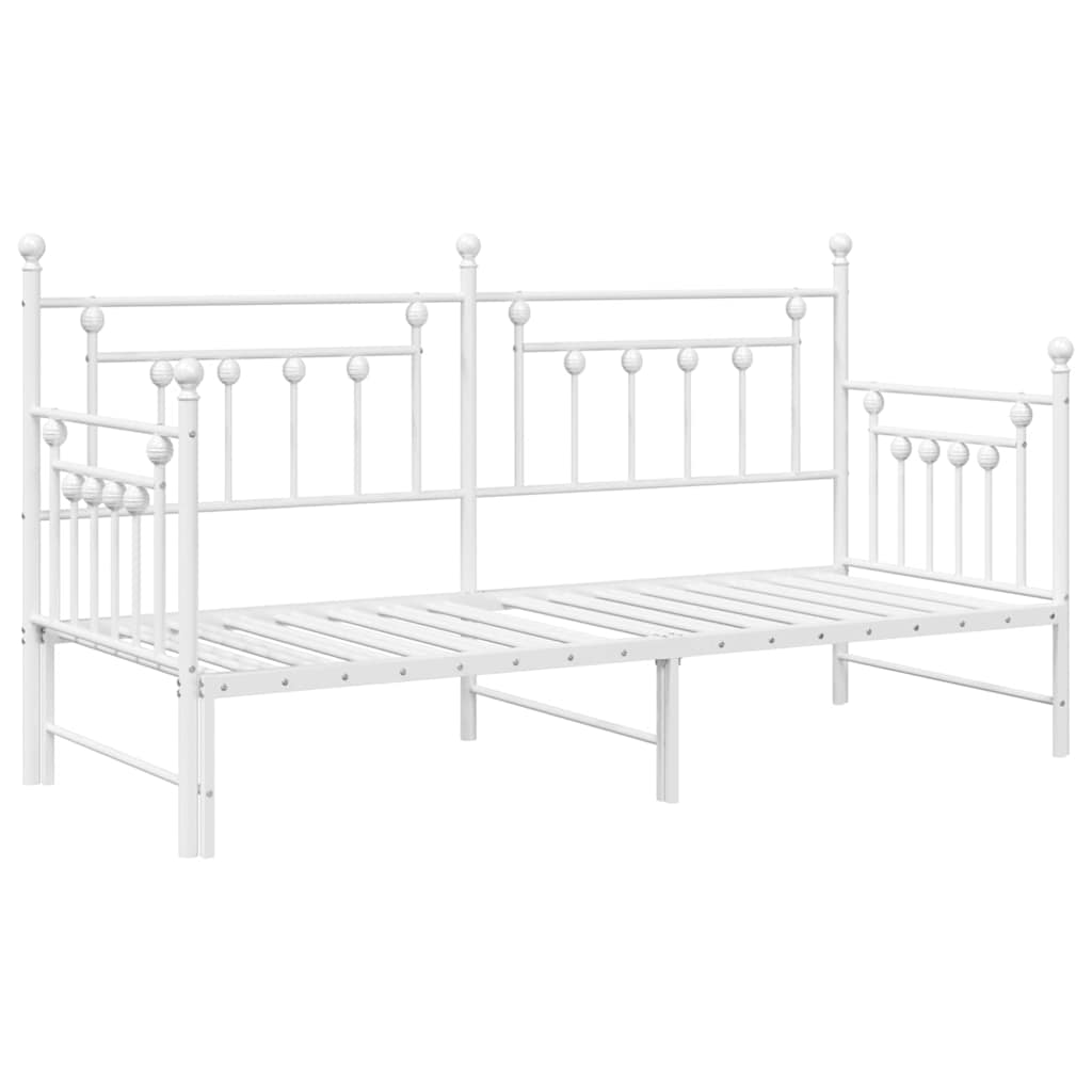 Tagesbettrahmen Weiß 75 x 190 cm Stahl
