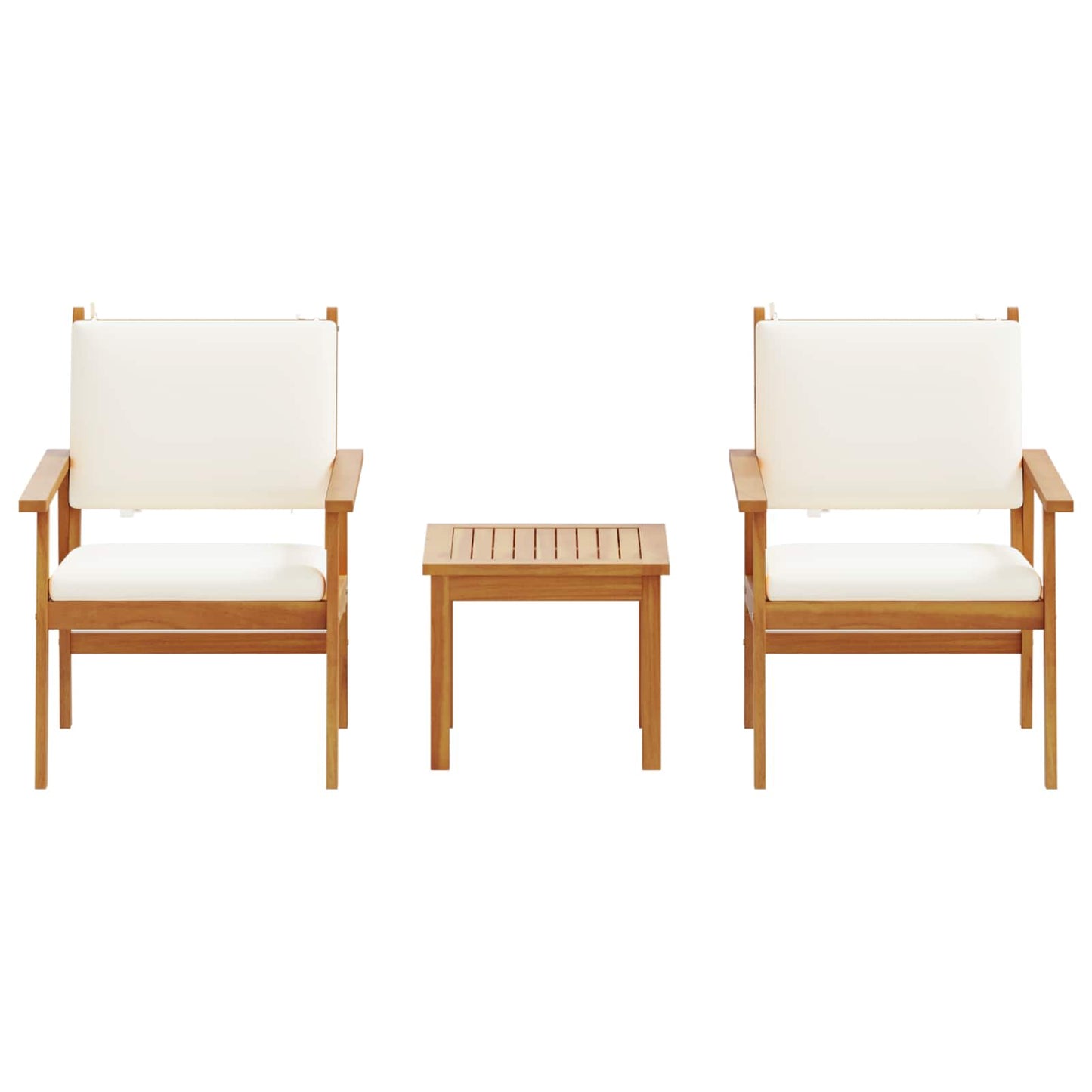 Gartensofa-set 3 pcs Cremeweiß Massivholz Akazie