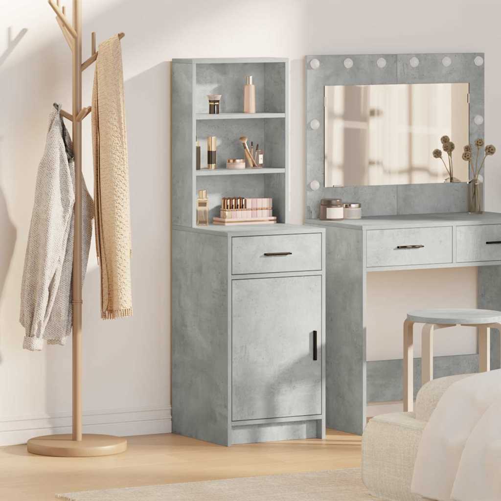 Highboard Beton Grau 40 x 40,5 x 135 cm Holzwerkstoff