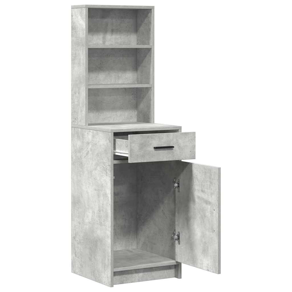 Highboard Beton Grau 40 x 40,5 x 135 cm Holzwerkstoff