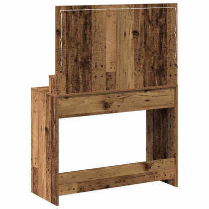 Schminktisch mit Regal Altholz 100 x 41 x 135 cm Holzwerkstoff