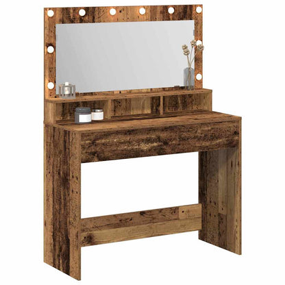Schminktisch mit Regal Altholz 100 x 41 x 135 cm Holzwerkstoff