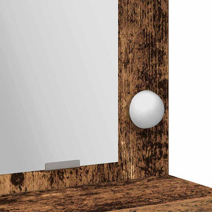 Schminktisch mit Regal Altholz 75,5 x 41 x 135 cm Holzwerkstoff