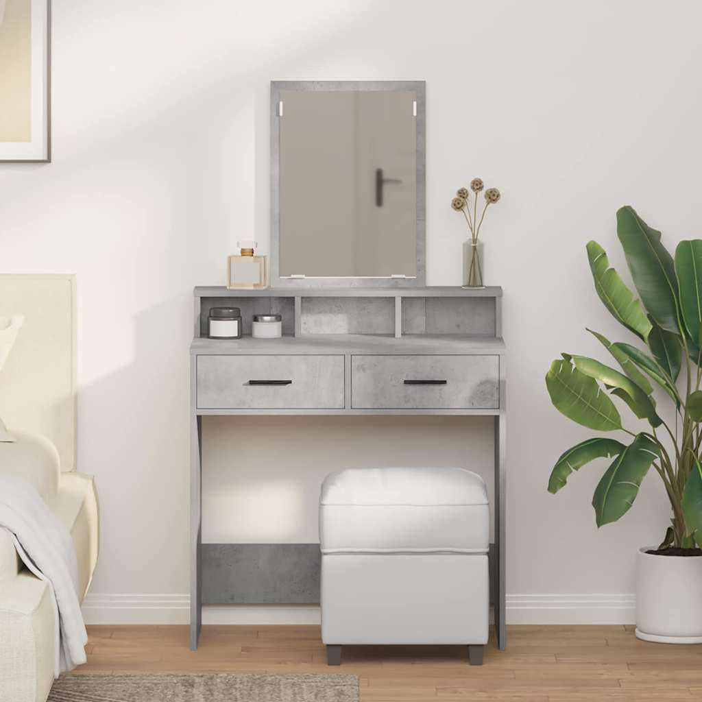 Schminktisch Beton Grau 79 x 41 x 140 cm Holzwerkstoff