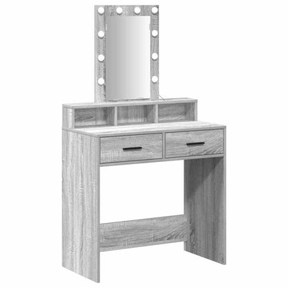 Schminktisch mit Schubladen Grau 79 x 41 x 140 cm Holzwerkstoff