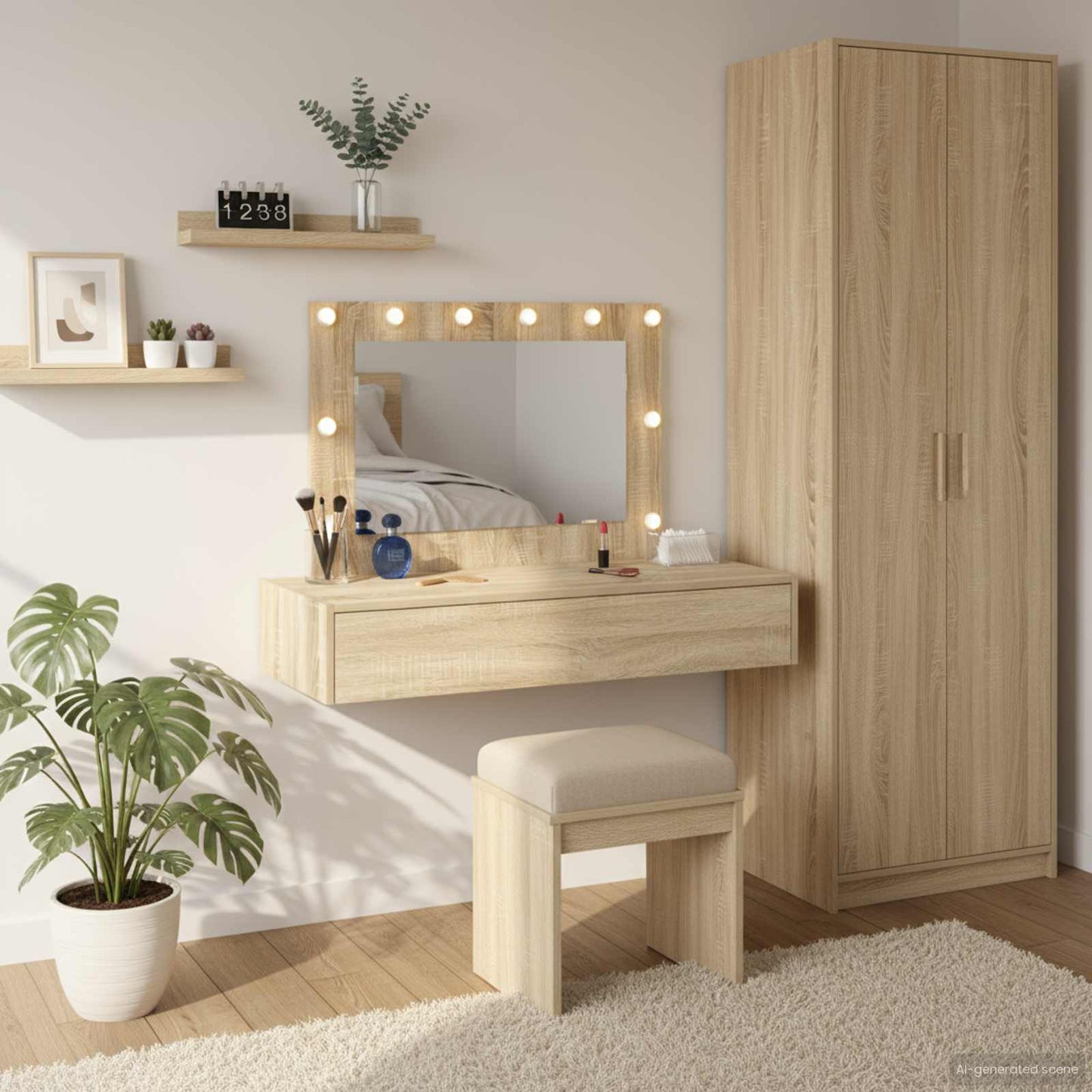 Schminktisch mit Speicher Braun 100 x 40 x 70 cm Holzwerkstoff