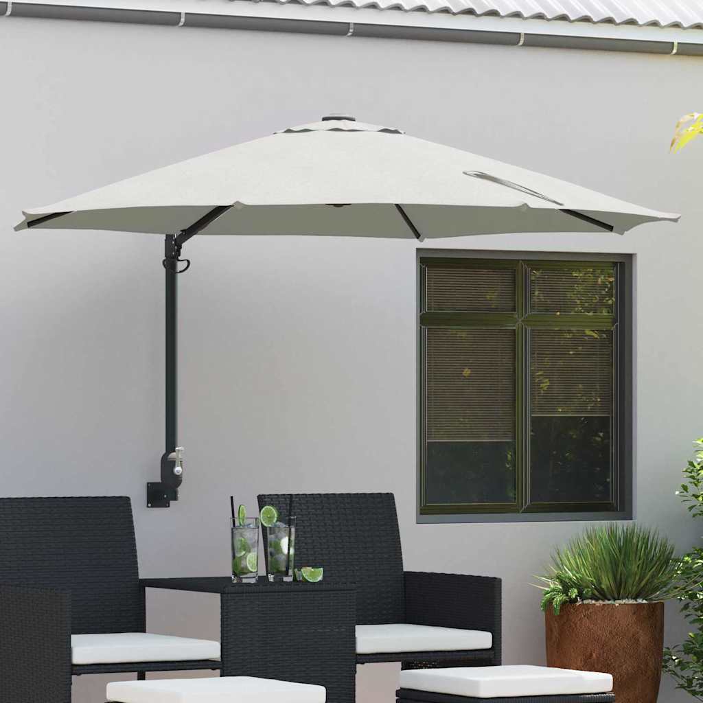 vidaXL Garten-Sonnenschirm Sand 248 x 248 x 148 cm Polyester und Stahl