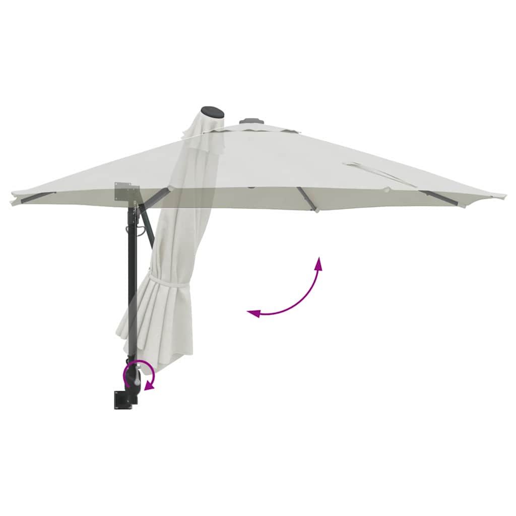vidaXL Garten-Sonnenschirm Sand 248 x 248 x 148 cm Polyester und Stahl