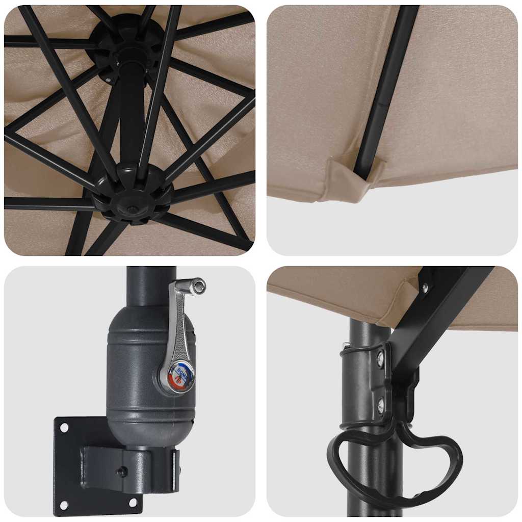 Garten-Sonnenschirm Taupe 248 x 248 x 148 cm