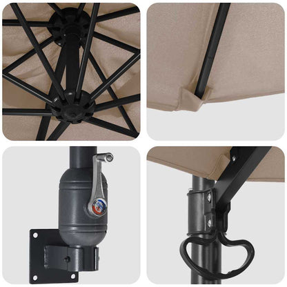 Garten-Sonnenschirm Taupe 248 x 248 x 148 cm