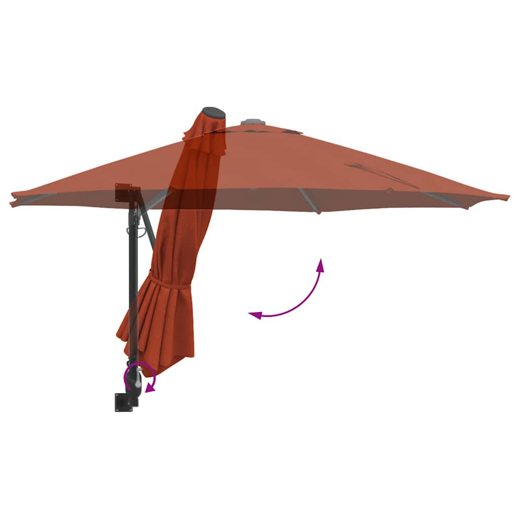 vidaXL Garten-Sonnenschirm Terrakotta 248 x 248 x 148 cm