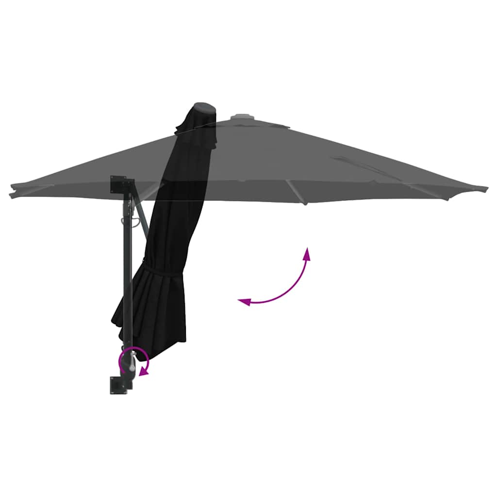 vidaXL Garten-Sonnenschirm Schwarz 248 x 248 x 148 cm